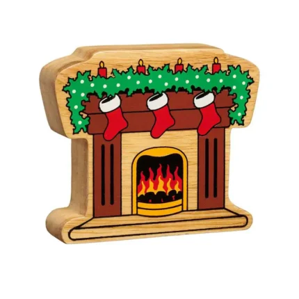 Natural Fireplace with Stockings