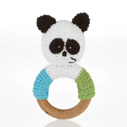 Pebble Wooden Panda Ring Rattle