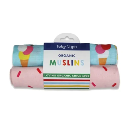 Ice Cream Cones Print Muslins (2 Pack)