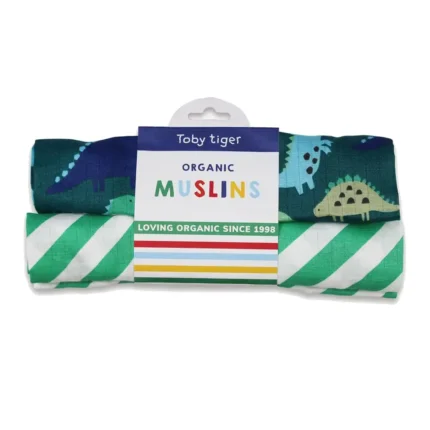 Tonal Dinosaur Print Muslins (2-Pack)